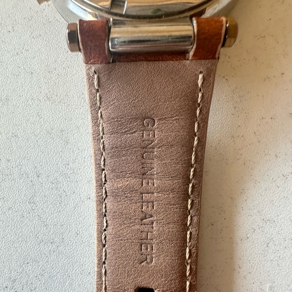 Michael Kors Parker Chronograph Tan Leather Watch - small womens (rose gold)